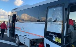 Göztepeli taraftarlardan Beşiktaş taraftar otobüsüne saldırı!