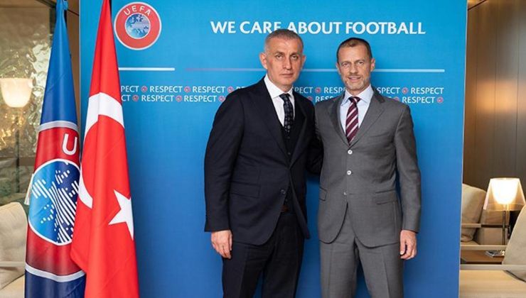 TFF Başkanı İbrahim Hacıosmanoğlu, UEFA Başkanı Aleksander Ceferin ile buluştu