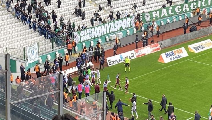 Konyaspor – Trabzonspor maçında kavga! Yedek kulübeleri de karıştı