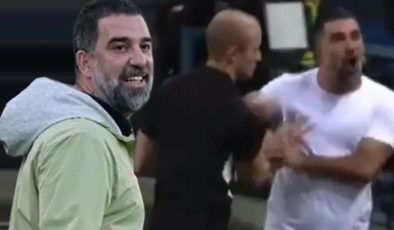 Arda Turan çılgına döndü, hakemin üzerine yürüdü! Kırmızı kart…