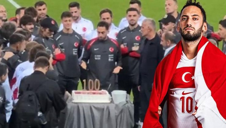 Hakan Çalhanoğlu için Kocaeli Stadı’nda 100. maç pastası kesildi